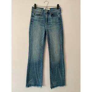 AYR Medium Wash High Rise Straight Leg Frayed Jeans Cotton Preppy Women size 28